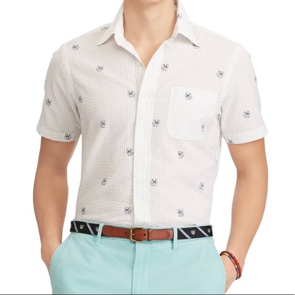 Ralph Lauren Other - Ralph Lauren Seersucker Anchor Print Button Up 1XB